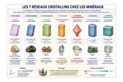 Les 7 réseaux cristallins chez les minéraux
